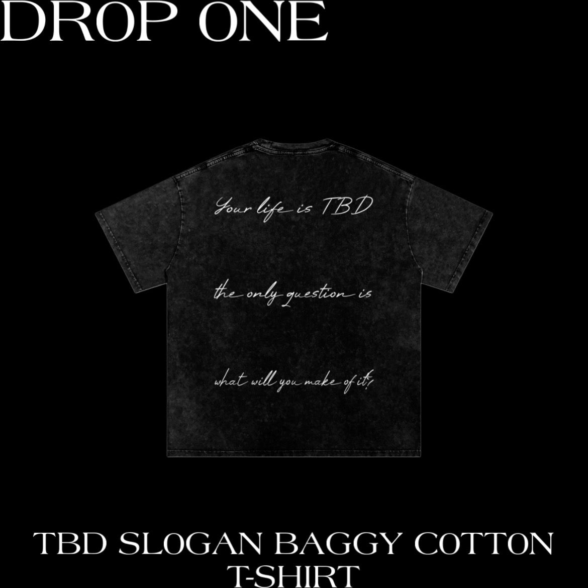 TBD SLOGAN BAGGY COTTON T-SHIRT